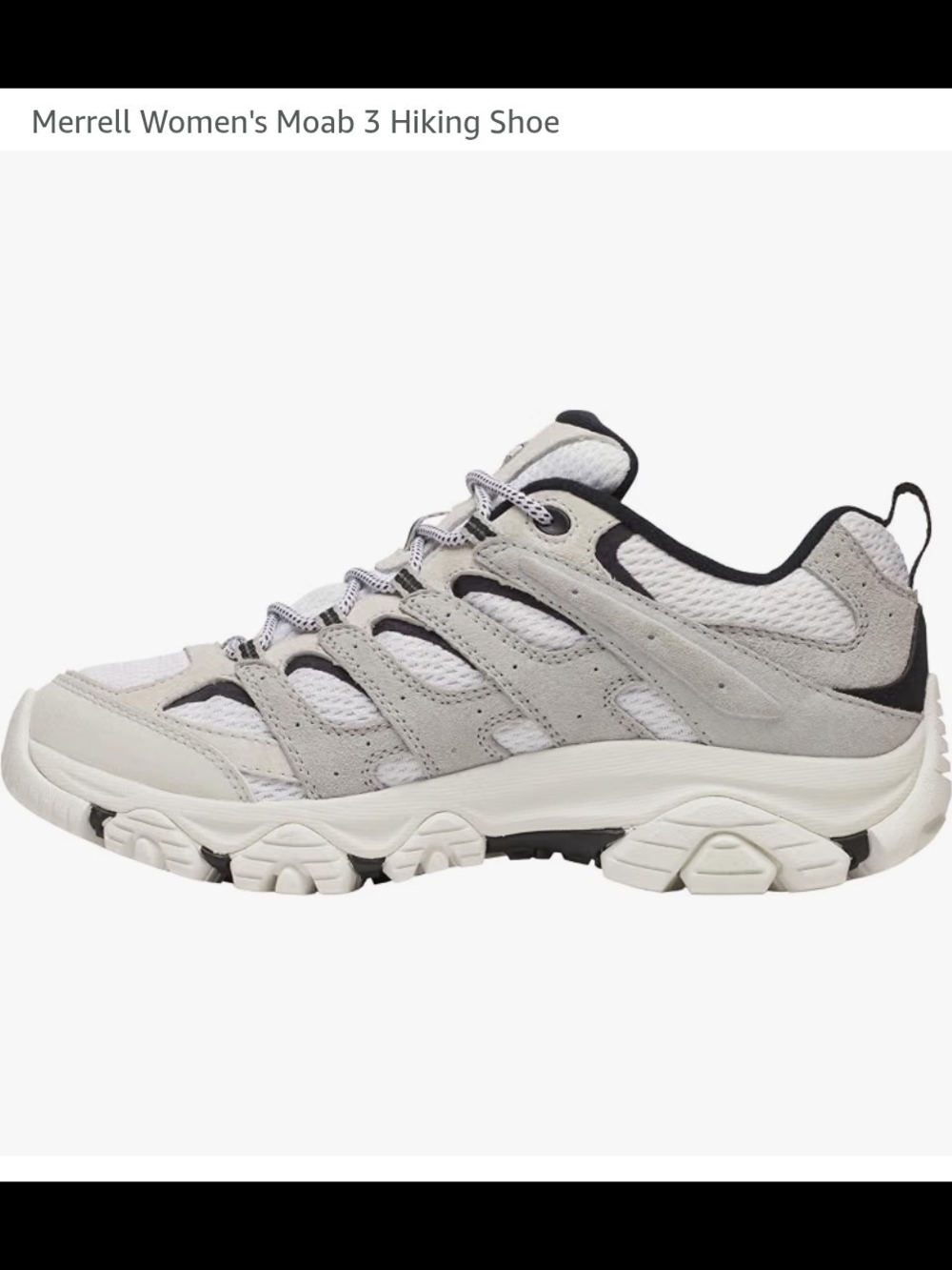 Merrell Women's Moab 3 Hiking Shoe - Light Gray and Black